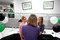 Meg Whitman greets campaign volunteers during her run for governor of California. 20110