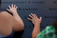 Children tour the 9/11 Memorial . New York. 2018