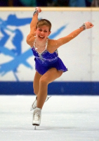 15-year-old Tara Lipinski celebrates her winning figure skating routine making her the youngest-ever gold medalist in the competition at the 1998 Winter Games in Nagano, Japan.